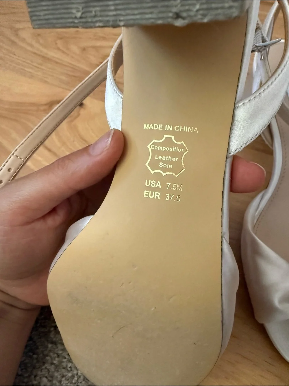 Nina Ivory Satin Block Heel Sandals -